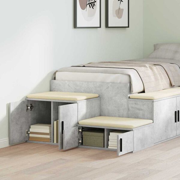 vidaXL Arm&aacute;rio de arruma&ccedil;&atilde;o 2 pcs Cinzento 127 x 41 x 40 cm