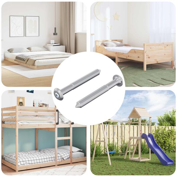 vidaXL Parafuso 2 pcs Prateado M6 x 50 mm A&ccedil;o