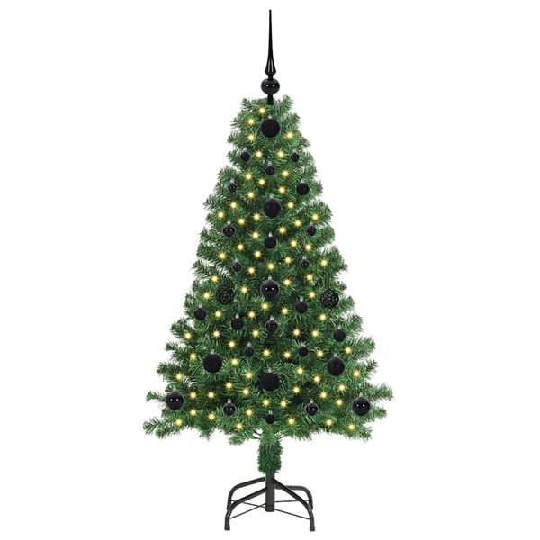 vidaXL &Aacute;rvore de Natal Artificial Verde 120 cm PVC, A&ccedil;o e Pl&aacute;stico
