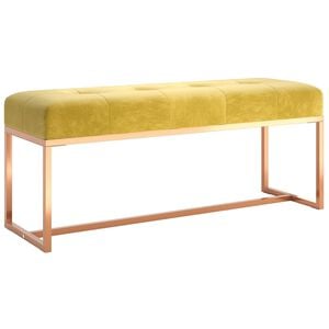 vidaXL Banco 110x36x45 cm veludo amarelo-mostarda