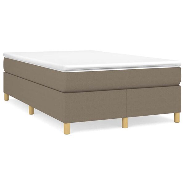 vidaXL Cama boxspring c/ colch&atilde;o 120x190cm tecido castanho-acinzentado