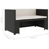 vidaXL 5 pcs conjunto lounge de jardim c/ almofadões vime PE preto