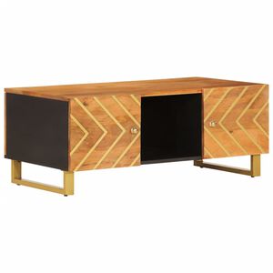 vidaXL Mesa de centro 100x54x40 cm mangueira maci&ccedil;a castanho e preto