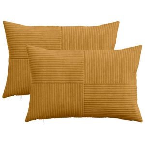vidaXL Capa almofada 2 pcs ALMELO Amarelo 30 x 50 cm cord&atilde;o