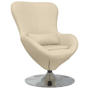 vidaXL Cadeira ovo Creme 63 x 73 x 90 cm tecido