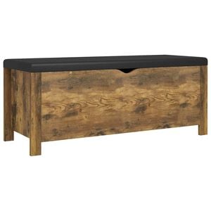 vidaXL Caixa arruma&ccedil;&atilde;o c/ almofad&atilde;o deriv. madeira 105x40x45cm