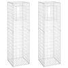 vidaXL Postes/cestos gabi&atilde;o 2 pcs 50x50x180 cm ferro