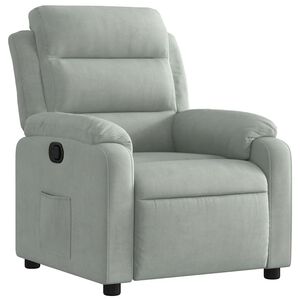 vidaXL Poltrona reclin&aacute;vel veludo cinzento-claro