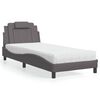 vidaXL Cama Viana com colch&atilde;o 80x200 cm couro artificial cinzento