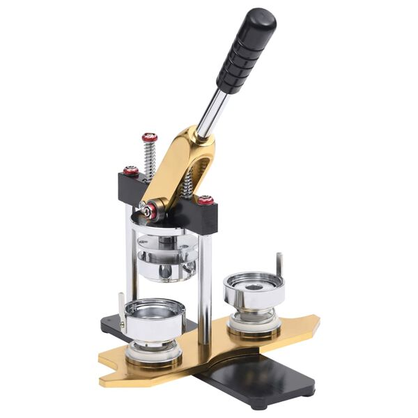 vidaXL Máquina de fazer crachás + 500 crachás 25mm perfurador rotativo