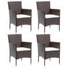 vidaXL Cadeiras de jantar para jardim 4 pcs vime PE castanho