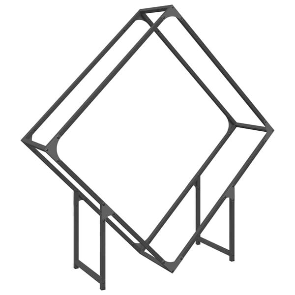 vidaXL Suporte para lenha 100x25x100 cm a&ccedil;o laminado a frio preto