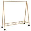 vidaXL Cabide com prateleiras e rodas 106x34x106,5 cm bambu