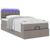 vidaXL Cama Otomana com colch&atilde;o & LEDs 90x200 cm cinza-acastanhado