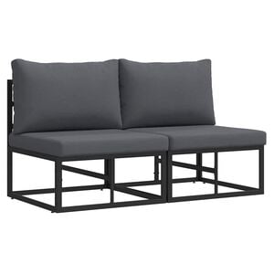 vidaXL 2 unid. M&oacute;veis para Exterior Metal Preto e Anthracite