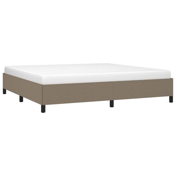 vidaXL Cama sem colch&atilde;o 200x200 cm tecido cinzento-acastanhado