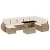 vidaXL 9 pcs conjunto de sof&aacute;s p/ jardim com almofad&otilde;es vime PE bege