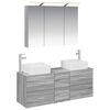 vidaXL Conjunto de M&oacute;veis para Banheiro 4 pcs Sonoma cinzento