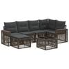vidaXL Conjunto de Sof&aacute; de Jardim 7 pcs Cinza e Cinza Escuro vime PE