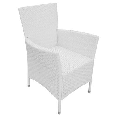 vidaXL Cadeiras de jardim 2 pcs com almofadões vime PE branco nata