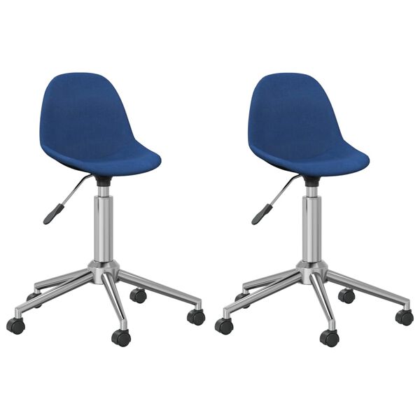 vidaXL Cadeiras de jantar girat&oacute;rias 2 pcs tecido azul