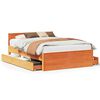 vidaXL Cama sem colch&atilde;o com cabeceira pinho maci&ccedil;o castanho-mel