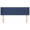 vidaXL Cabeceira de cama c/ abas tecido 147x16x78/88 cm azul