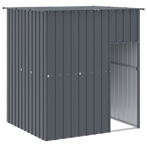 vidaXL Casota para c&atilde;es com telhado a&ccedil;o galvanizado antracite