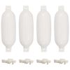 vidaXL Para-choques para barco 4 pcs &Oslash; 16x58 cm PVC branco