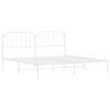 vidaXL Estrutura de cama com cabeceira 193x203 cm metal branco