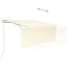 vidaXL Toldo autom&aacute;tico c/ estore/LED/sensor de vento 3x2,5m cor creme