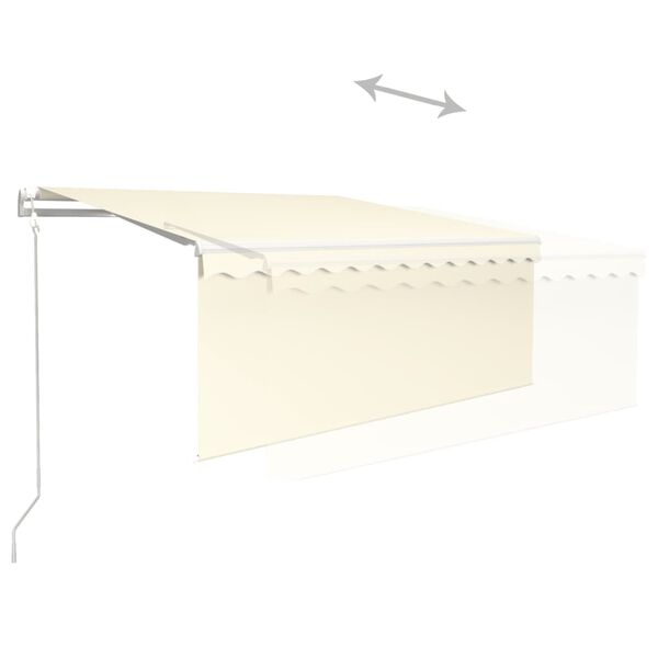 vidaXL Toldo autom&aacute;tico c/ estore/LED/sensor de vento 3x2,5m cor creme