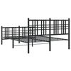 vidaXL Estrutura de cama com cabeceira e pés 120x200 cm metal preto