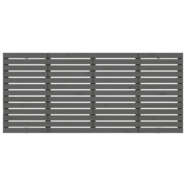 vidaXL Cabeceira de parede 156x3x91,5 cm madeira de pinho maci&ccedil;a cinza