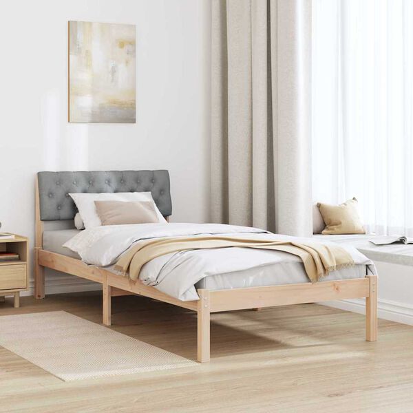 vidaXL Estrutura da cama Marrom e cinza claro 90 x 190 cm