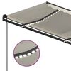 vidaXL Toldo autom&aacute;tico c/ LED e sensor de vento 5x3,5 m cor creme