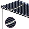 vidaXL Toldo retr&aacute;til manual com LED 300x250 cm azul e branco