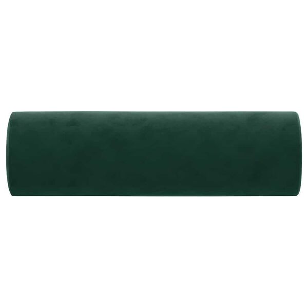 vidaXL Almofadas decorativas 2 pcs Ø15x50 cm veludo verde-escuro