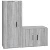 vidaXL Conjunto m&oacute;veis de TV 2 pcs madeira processada sonoma cinza