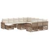vidaXL Conjunto de Sof&aacute; de Jardim 13 pcs Bege e Branco Creme vime PE