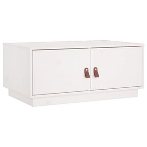 vidaXL Mesa de centro 80x50x35 cm madeira de pinho maci&ccedil;a branco