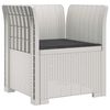 vidaXL Poltrona 1 Lugar com Almofada Look Rattan PP Branco