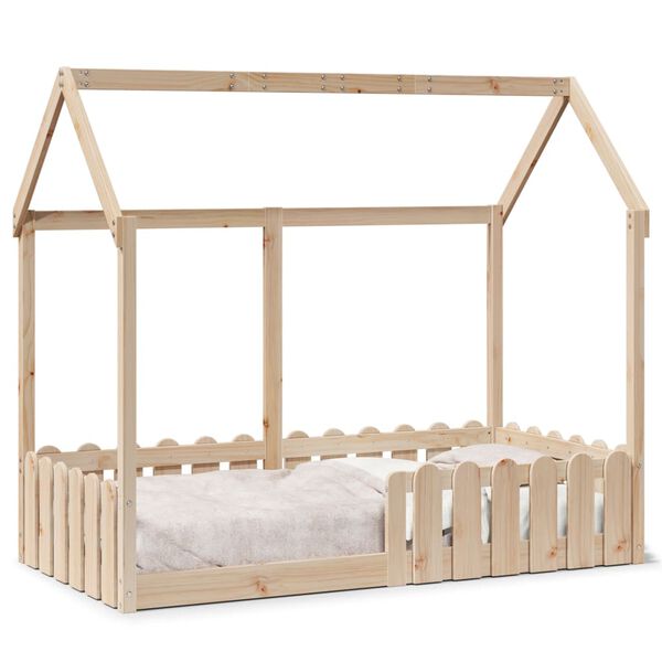 vidaXL Cama infantil formato casa 80x160 cm madeira de pinho maciça