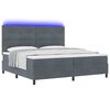 vidaXL Cama Box Spring LED Cinza Escuro 200 x 200 cm Veludo