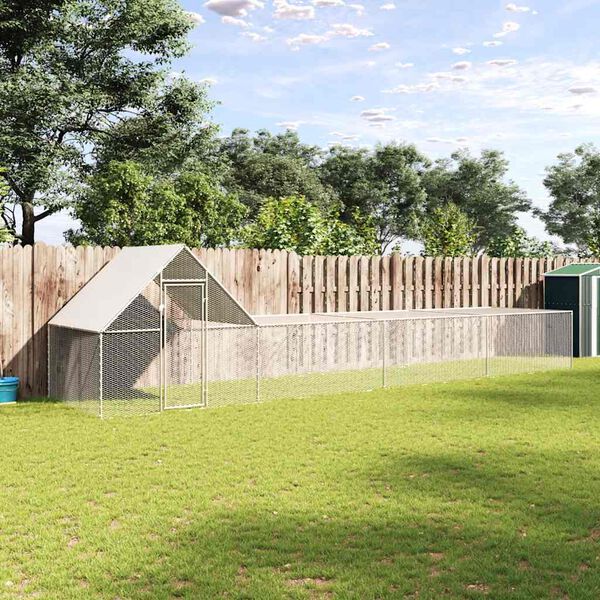 vidaXL Galinheiro 8x2x2 m a&ccedil;o galvanizado