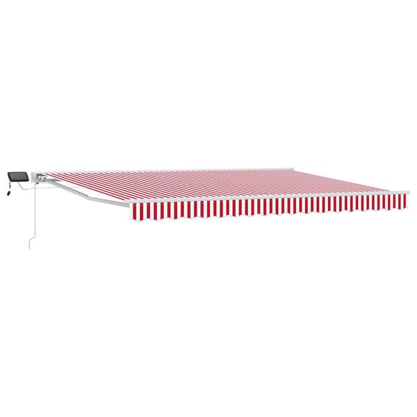 vidaXL Estrutura de Toldo Manual com LEDs Vermelho e Branco 4 &times; 3 m