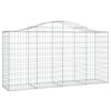 vidaXL Cestos gabião arqueados 8pcs 200x50x100/120cm ferro galvanizado