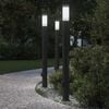 vidaXL Lumin&aacute;rias de balizador com tomada, 3 pe&ccedil;as, 110 cm, a&ccedil;o inoxid&aacute;vel, IP44