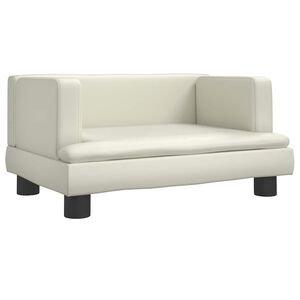 vidaXL Sof&aacute; infantil 60x40x30 cm couro artificial cor creme