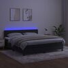 vidaXL Cama box spring c/ colch&atilde;o/LED 160x200 cm veludo preto